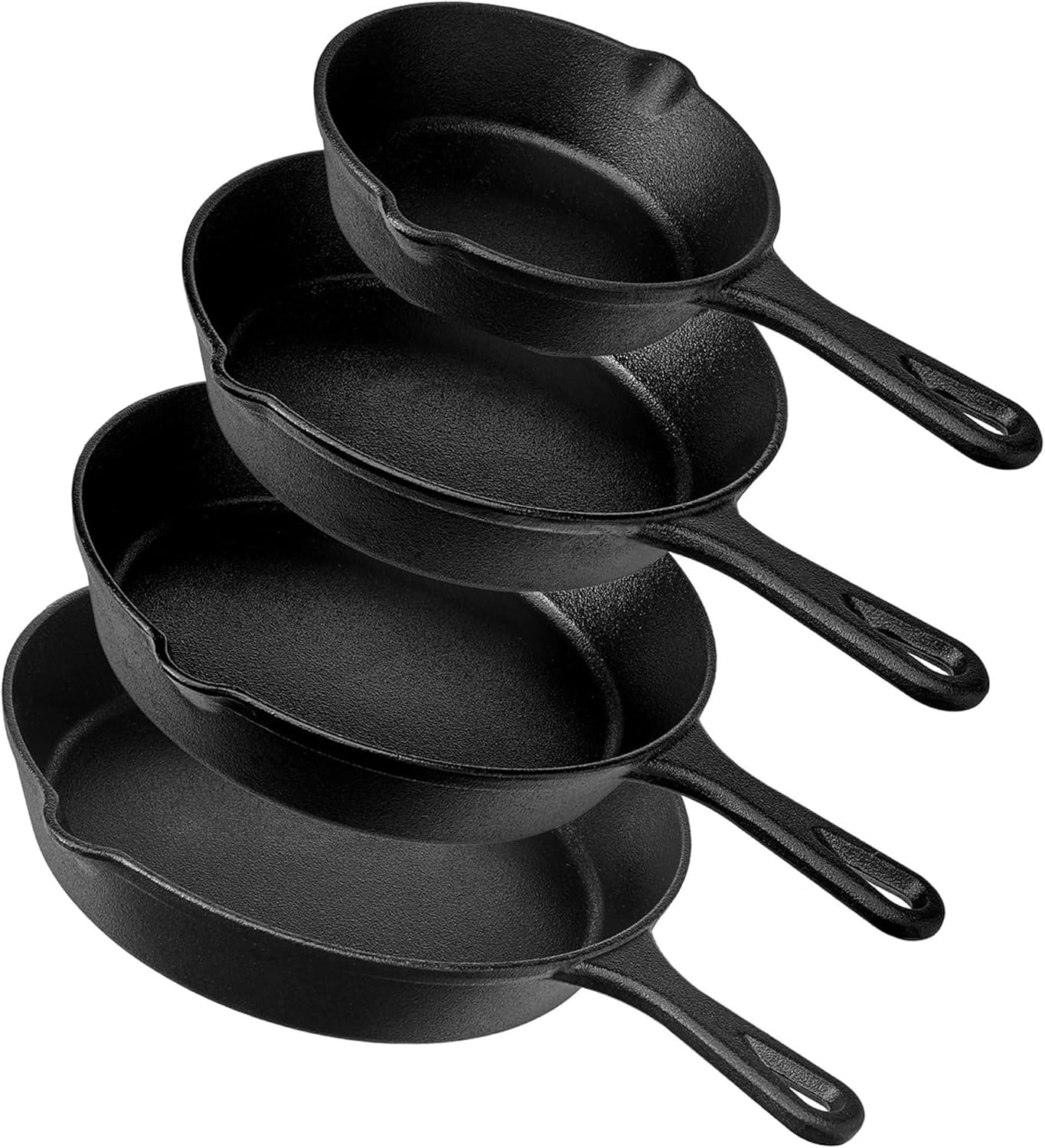 4Pcs Cast Iron Skillet Set (14,16,20,26 cm)